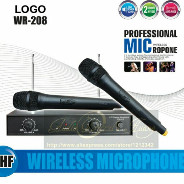 Micro Karaoke Không Dây BOSE WR208 ( 2 MIC ) Cực Hay