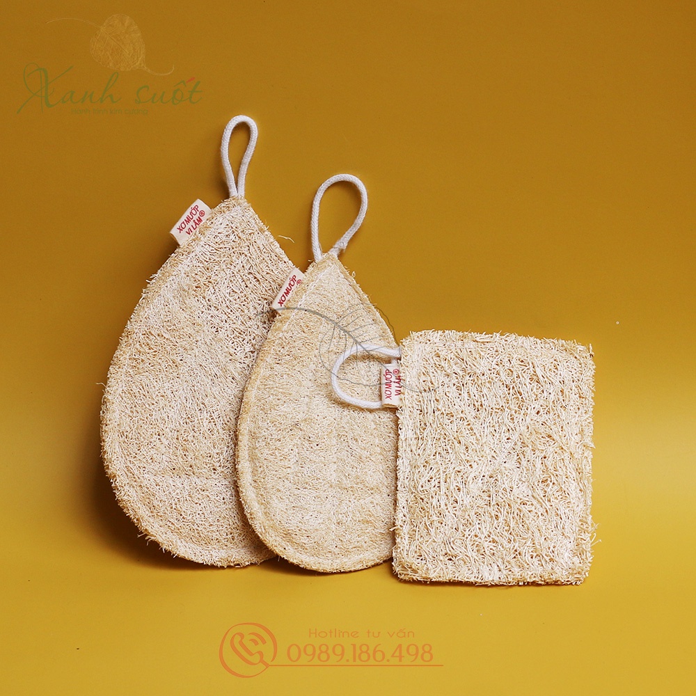 Xơ Mướp Rửa Chén- 100% Xơ Mướp Tự Nhiên- Dai Tự Nhiên, An Toàn- Natural Loofah Dish Cleanser