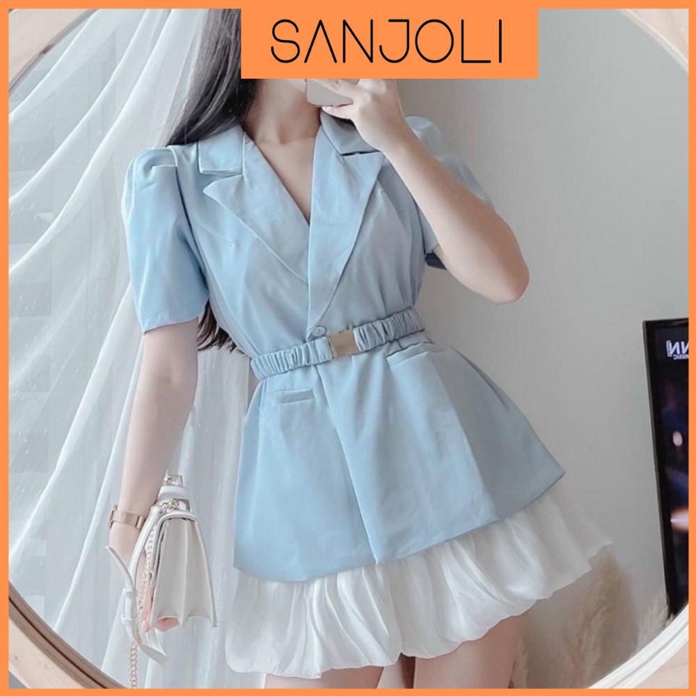 Set Vest Nữ Chân Váy SANJOLI Đầm Vest Công Sở Blazer Hàn Quốc Đẹp, Thiết kế Công Sở, Đi Dự Tiệc Cưới AOE024