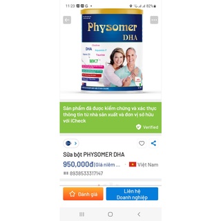 Sữa Physomer DHA [900gr/hộp, HSD 2027]