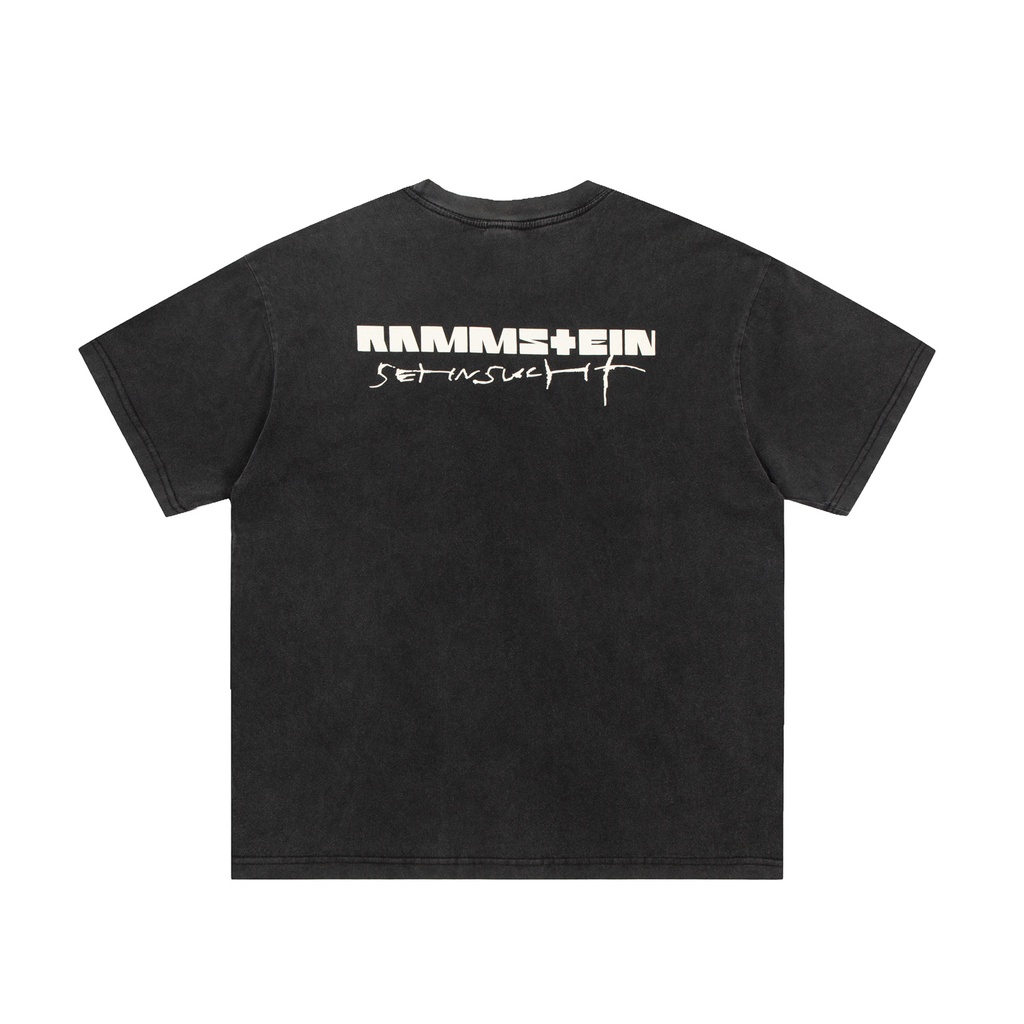 RAMMSTEIN German chariot retro old character head print short-sleeved high street loose casual couple with the same T-shirt