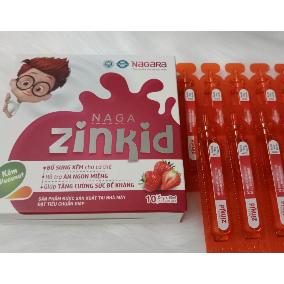 Zinkid, siro kẽm cho bé giúp tăng cường đề kháng, giúp bé ăn ngon ( hộp 10 ống)