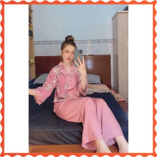 Bộ đồ lam đi chùa gấm nhũ cao cấp