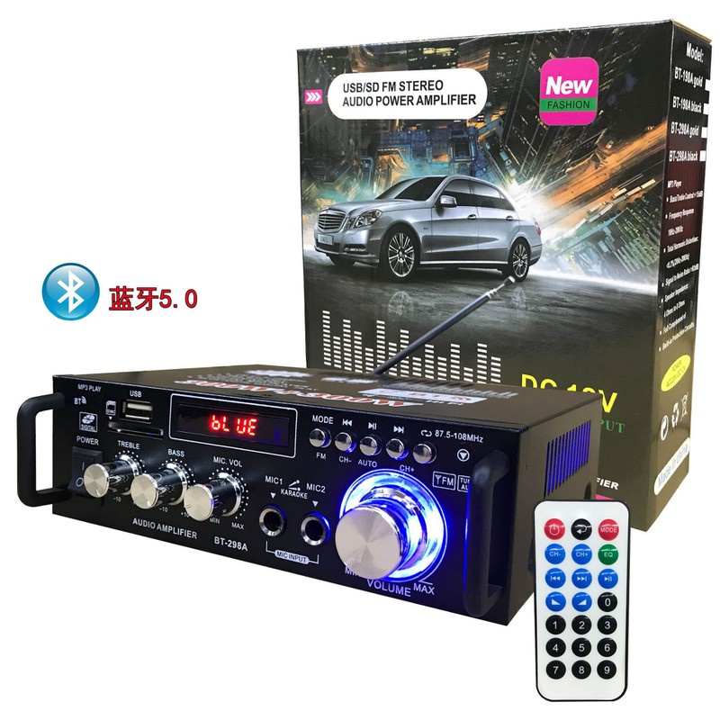 Amply Karaoke, Ampli Mini Bluetooth BT-298A Cao Cấp, Âm ly Công Suất Lớn Đa Chức Năng, Chơi Nhạc Chất Lượng Đỉnh Cao