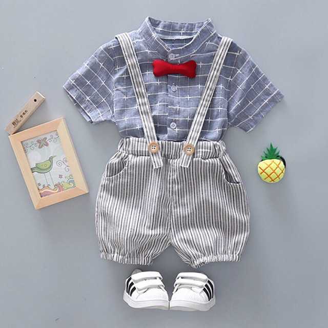 Set yếm sơ mi cho bé trai