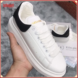 Giày Mcqueen gót nhung 🆓HOT TREND🆓 Giầy Mcq Trắng Gót Đen, Giày thể thao nam,nữ siêu bền