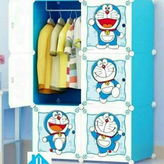 Tủ nhựa lắp ráp 6 ô size lớn mẫu đôrêmon