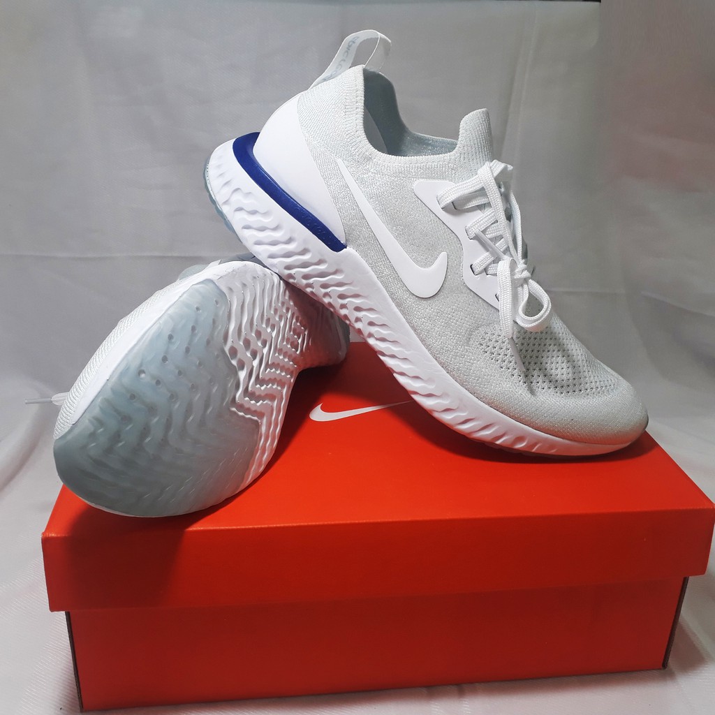 [video+ảnh thực] Giày Sneaker Epic React Flyknit White Blue | BigBuy360 - bigbuy360.vn