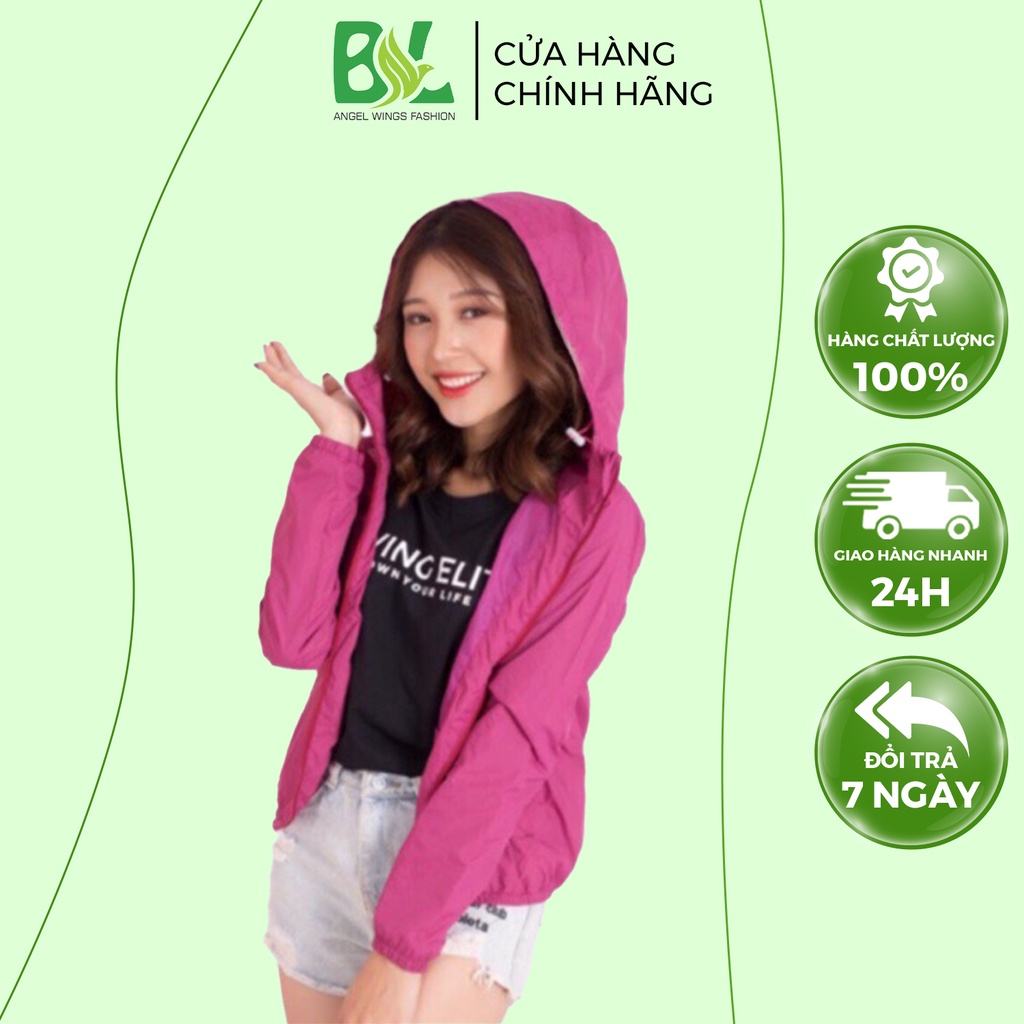 Áo Gió Nữ 2 Lớp Chống Thấm Nước BL Fashion (Túi Cuộn + Chun Bản To)