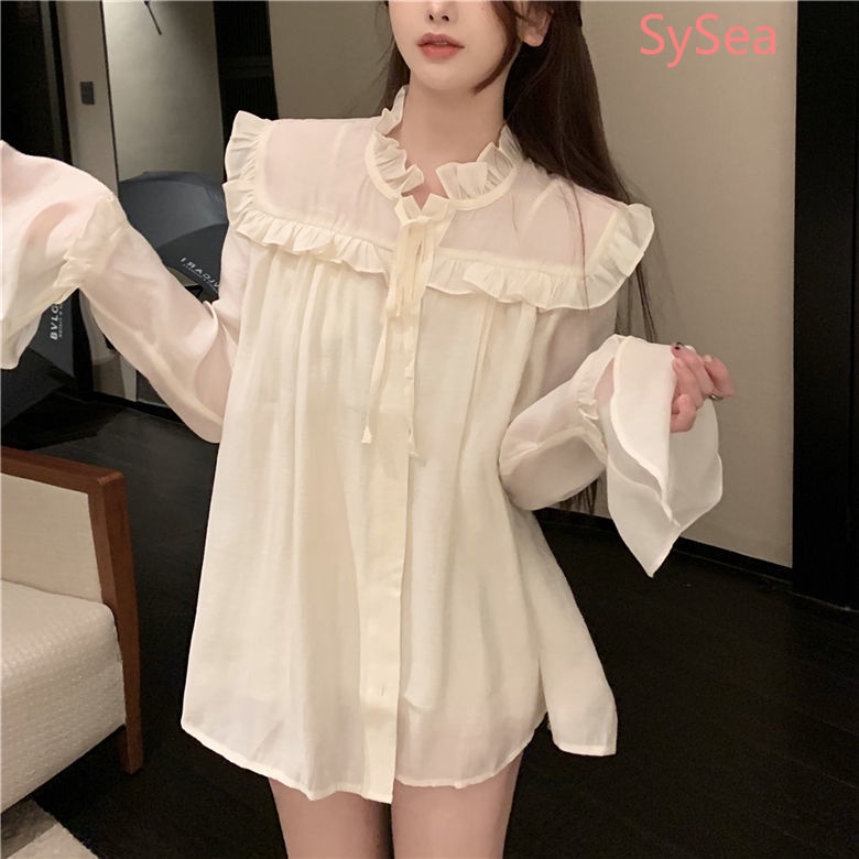 Áo Voan Cổ Búp Bê Thời Trang Mùa Hè Pháp Cho Nữ