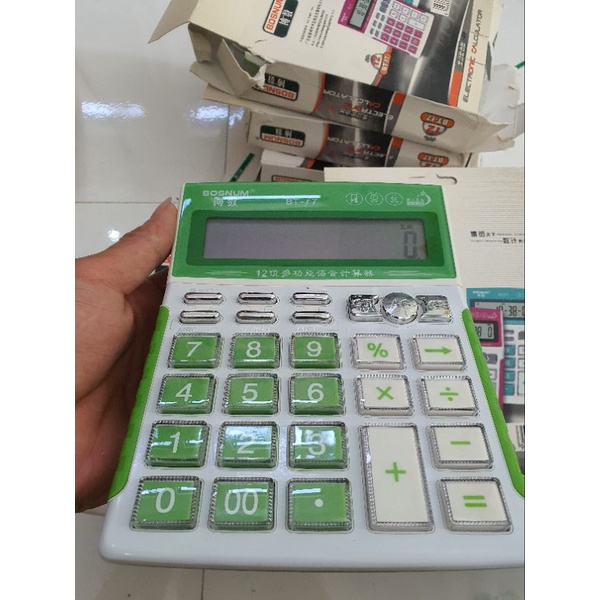 Máy tính cầm tay BT - F7 tiện dụng màu xanh lá, hỗ trợ kinh doanh