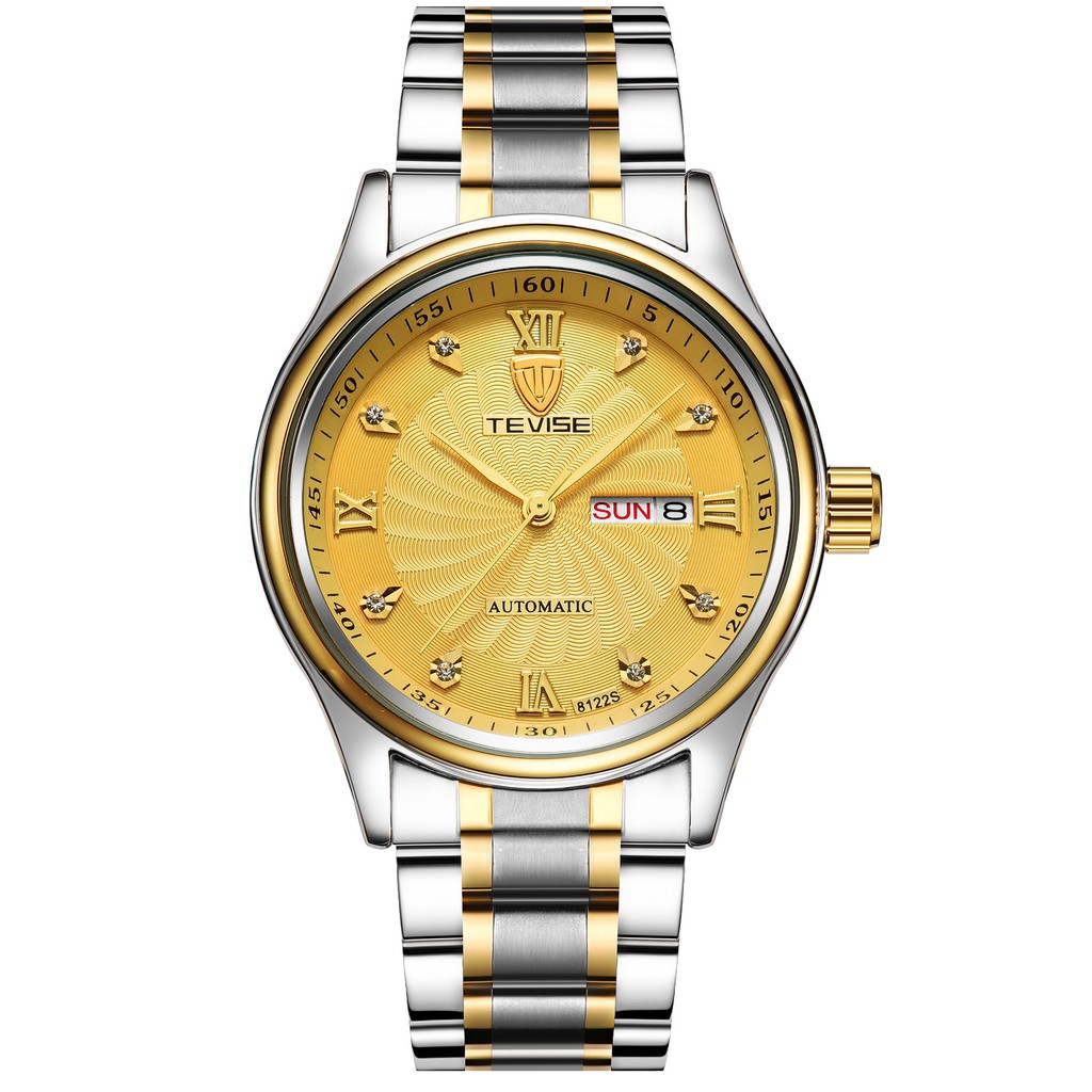 [ xả kho ] ĐỒNG HỒ NAM TEVISE 8122, DÂY THÉP ĐÚC CAO CẤP, MẶT TRÁNG SAPPHIRE