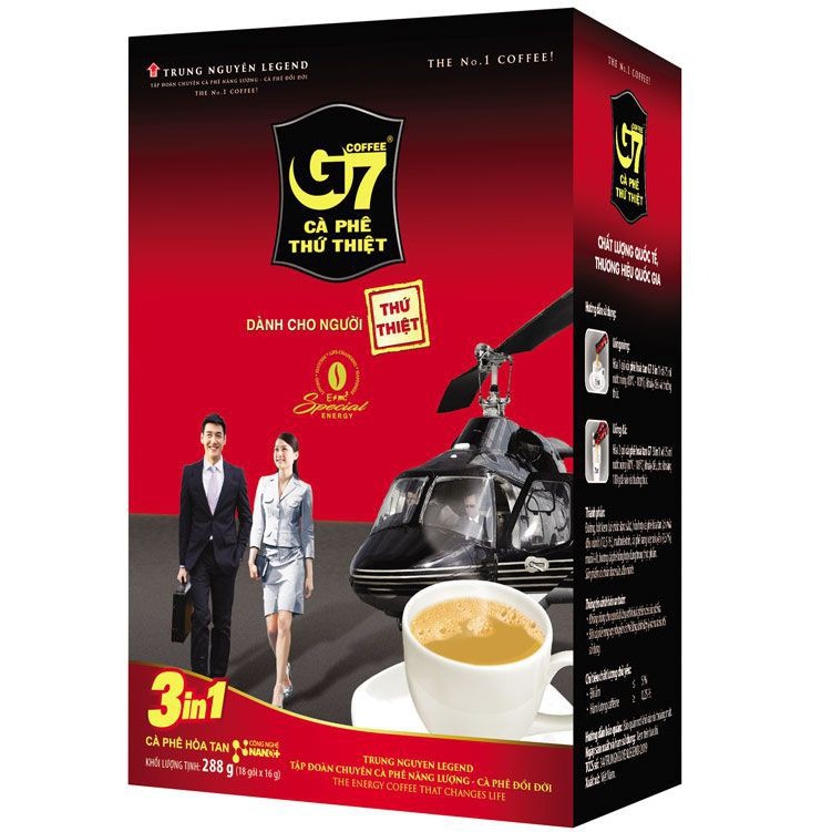 Cà phê hòa tan Trung Nguyên G7 3in1 hộp 18 gói - Hàng chính hãng