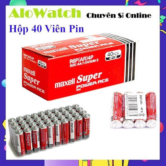 ☀️Giá Rẻ☀️ Pin Maxell Super Đỏ - Hộp 40 Viên Pin Tiểu AA (2A) 1.5V