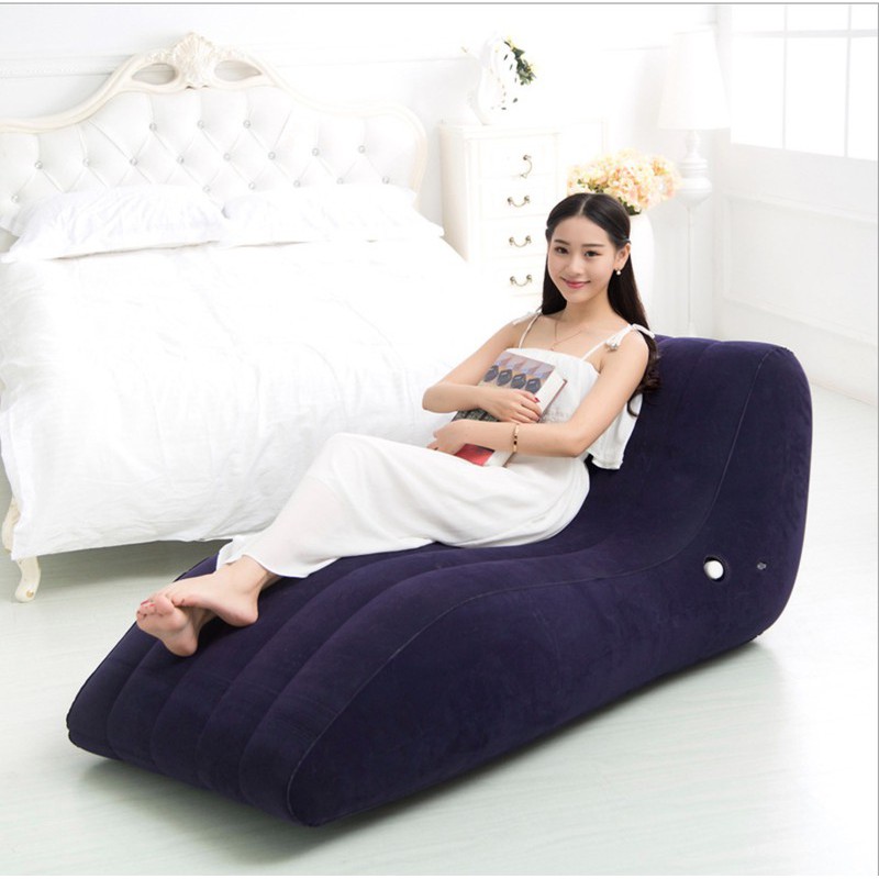 Ghế bơm hơi tình yêu chữ S Lazy Sofa có tặng kèm bơm hơi đạp chân