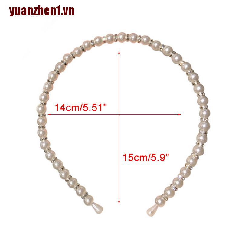 Băng Đô Cài Tóc Đính Hạt Ngọc Trai Đơn Giản Phong Cách Punk yuanzhen1