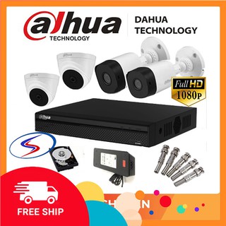 Combo 4 camera dahua [Bảo hành chính hãng 24 tháng]  với đầu ghi hình 4 kênh XVR-1A04