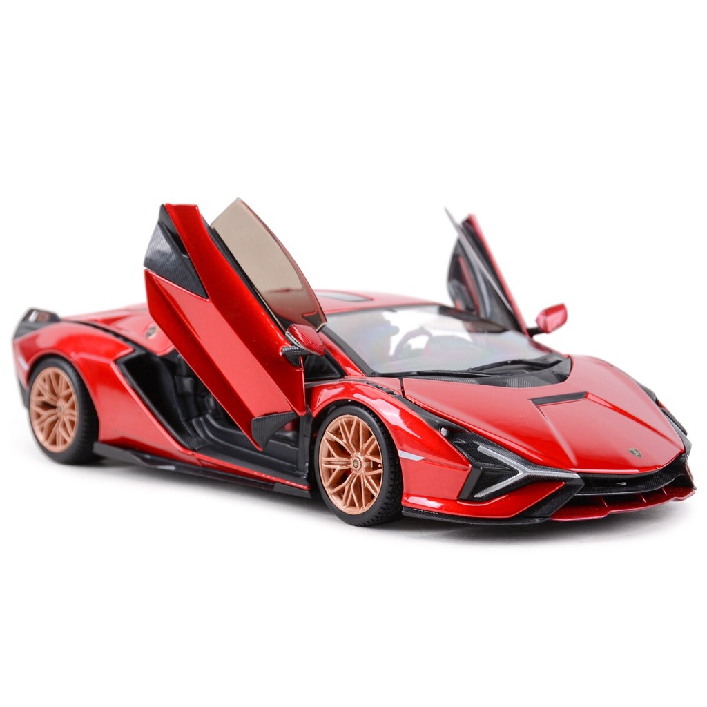 Mô hình xe hơi Lamborghini Sian FKP 37 Bburago màu đỏ tỉ lệ 1:24 độc đáo