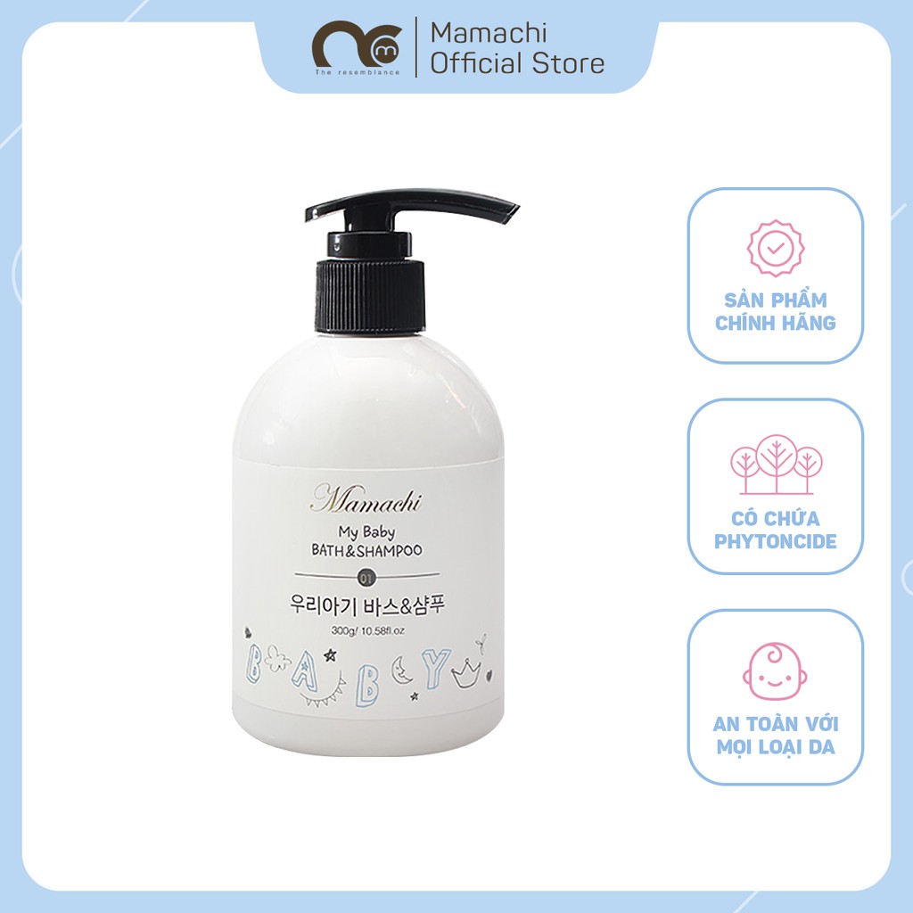 Gel tắm và gội Mamachi an toàn với trẻ sơ sinh- 300g