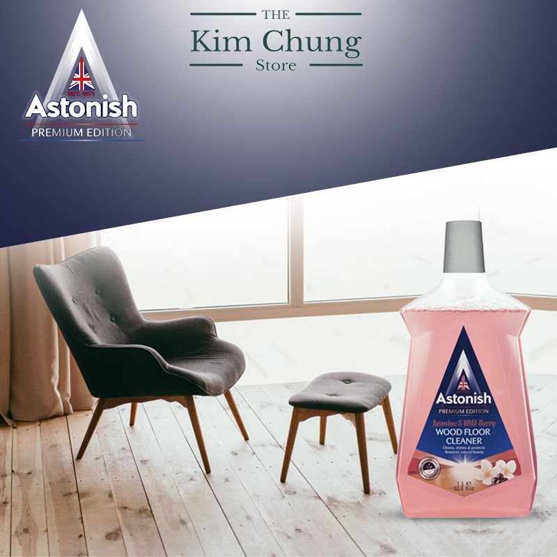 Nước lau sàn gỗ Astonish bảo vệ sàn gỗ, đuổi côn trùng hương hoa nhài và dâu dại C6120 1lit