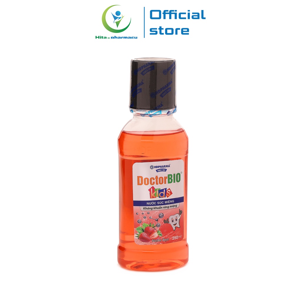 Nước súc miệng trẻ em DoctorBio Kids Nano Bạc HDPHARMA - Hương dâu 250ml