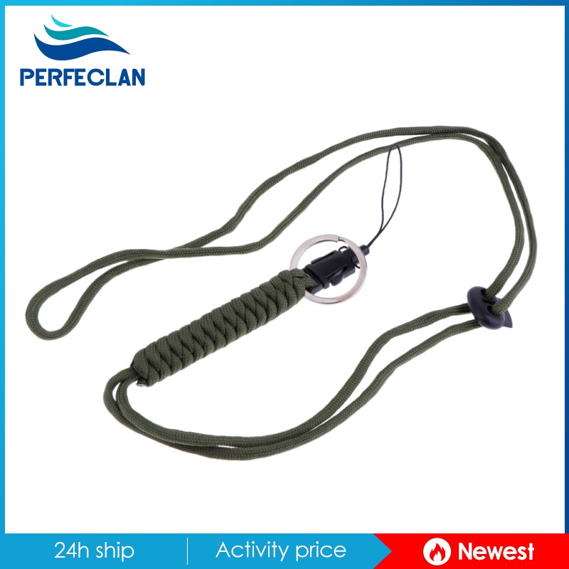 [Perfeclan] Móc Khóa Sinh Tồn Dây Bện Nhiều Màu Sắc Có Vòng Nhẫn Ngoài Trời