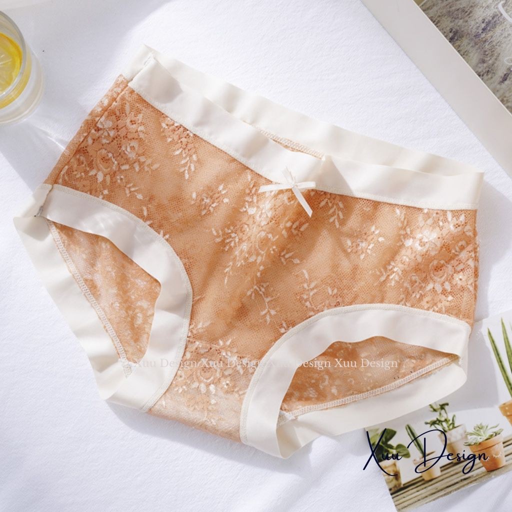 Quần lót nữ ren sexy Wexuu Design, Quần lót ren hoa nhí sexy cao cấp viền su mềm mại thoáng khí - QC56