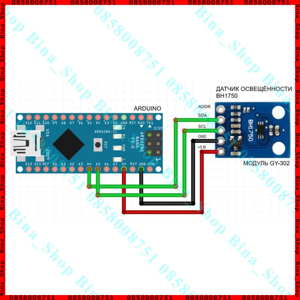 Module cảm biến Cường độ sáng GY-302 BH1750 kèm chân cắm 5P