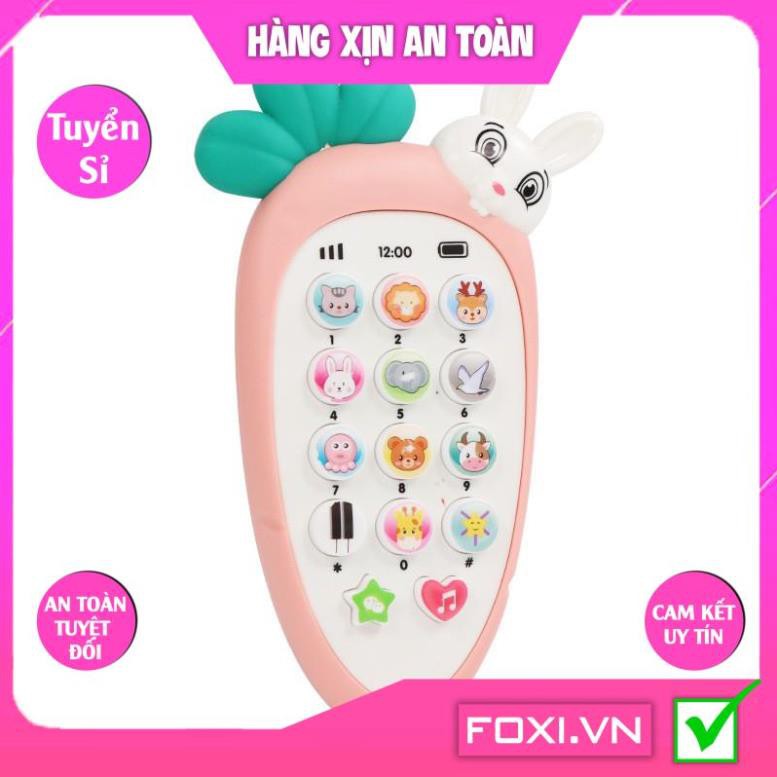 Điện thoại cà rốt-củ cải-thỏ Foxi đáng yêu-phát nhạc cho bé-Đồ chơi thông minh-phát triển IQ,EQ-Có đèn-nhạc nhấp nháy