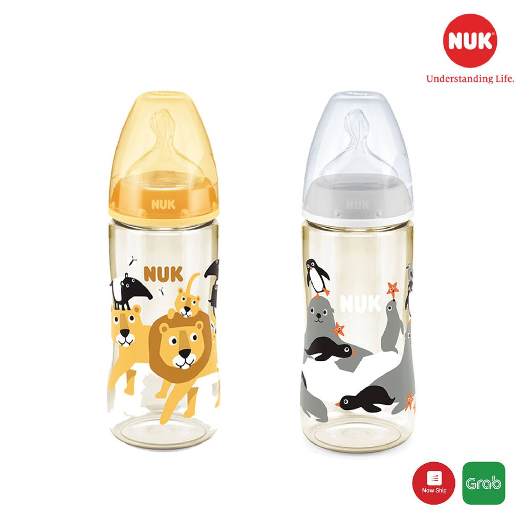 Bình Sữa NUK PREMIUM CHOICE+ Nhựa PPSU 300ml núm ti S1-S2 - M (ANIMALS)