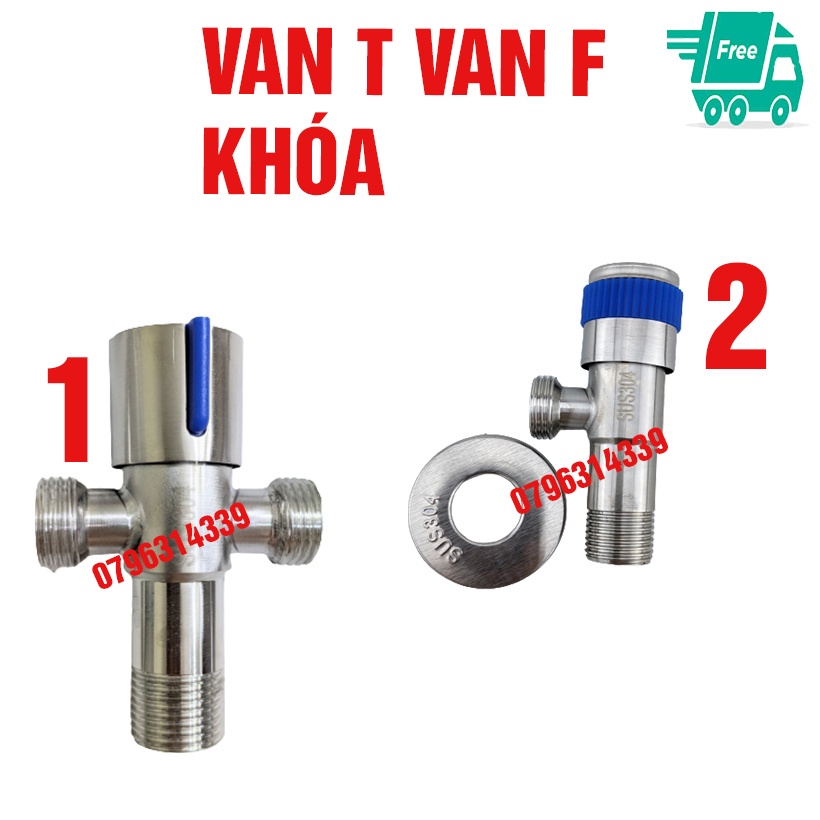 Van F khóa nước , van giảm áp lực nước cho nhà vệ sinh bằng Inox 304 cao cấp, Van T F cầu lựa chọn theo số ảnh