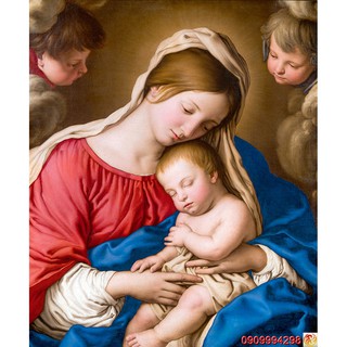 Tranh dán tường 3d hình Chúa Jesus, Hình Đức Mẹ Maria