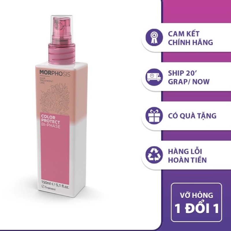 XỊT DƯỠNG CAO CẤP MORPHOSIS BI PHASE COLOR SPRAY MỘT SẢN PHẨM HÀNG NGÀY KHÔNG THỂ THIẾU CHO MÁI TÓC NHUỘM 150ml