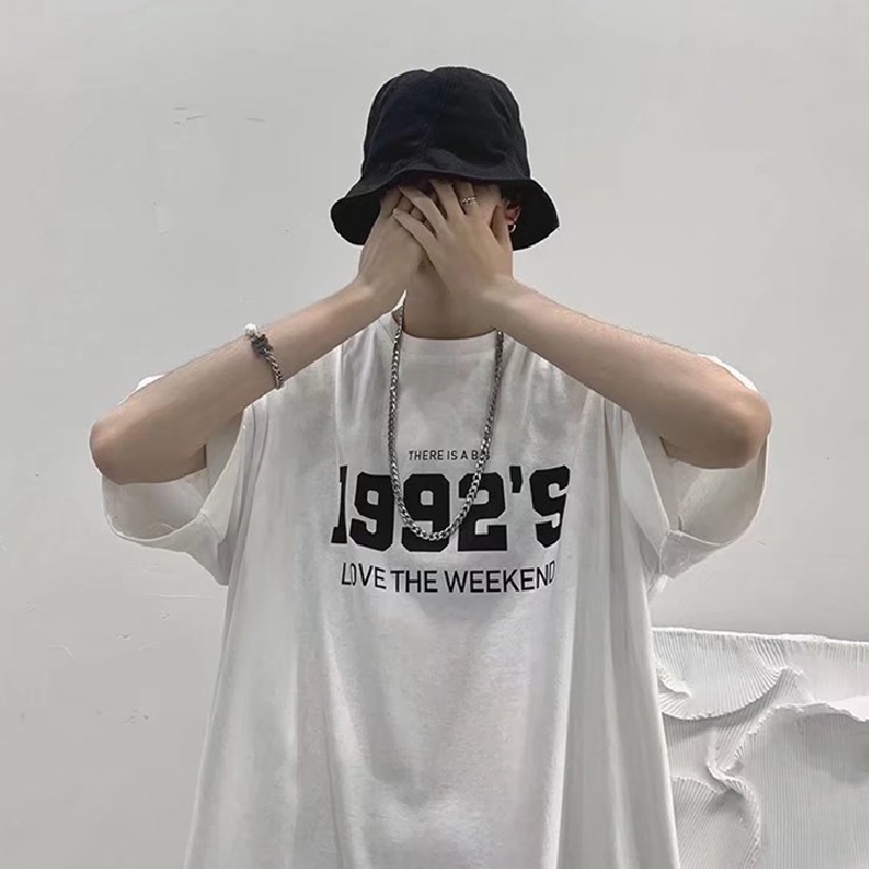 Áo Thun Tay Ngắn Dáng Rộng In Chữ Cỡ Lớn Thoải Mái Thời Trang Mùa Hè Cho Nam Và Nữ M-8XL