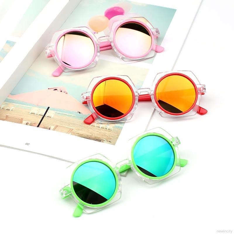 Kính râm gọng tròn chống tia UV kiểu dáng Hàn Quốc dành cho bé trai và bé gái