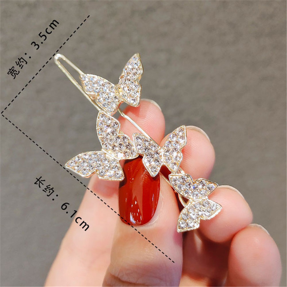 Kẹp Tóc Hình Bướm Đính Đá Phong Cách Hàn Quốc