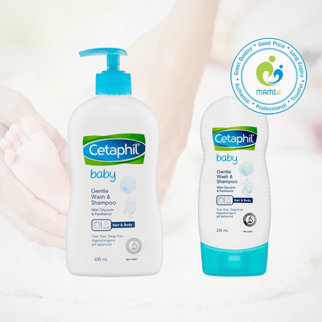 Sữa tắm gội (230ml/400ml) cho trẻ từ sơ sinh đến dưới 6 tuổi Cetaphil Baby Wash &amp; Shampoo, Úc