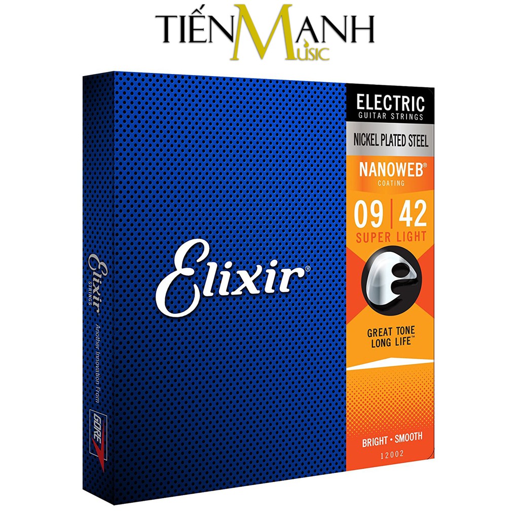 Dây Đàn Guitar Điện Elixir 12002, 12052 Phủ Lớp Nanoweb Cỡ 9, 10 Electric Strings