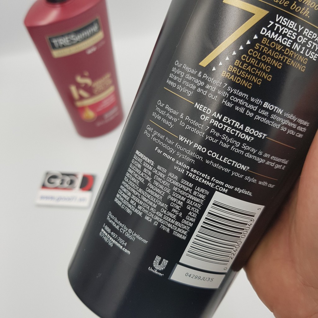 Dầu gội-xả Tresemme Keratin Smooth 5 in 1 650ml USA