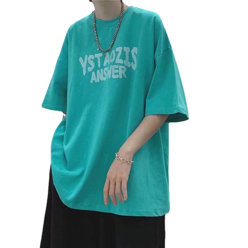 Áo Thun Tay Ngắn Dáng Rộng In Chữ Phong Cách Hip Hop Nhật Bản Thời Trang Cho Nam Và Nữ Size M-8XL