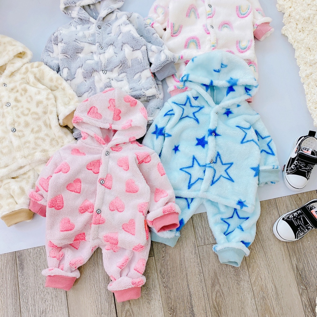 BỘ quần áo lông tuyết có Mũ cho bé 3-12kg / nhiều mẫu