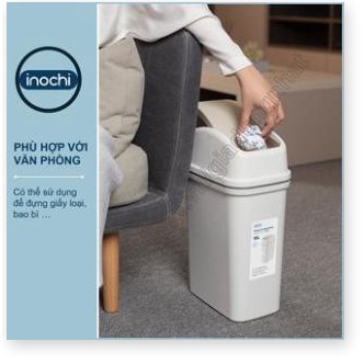 Thùng Rác Nhựa Nắp Lật Inochi 15 Lít Rất Đẹp Làm Sọt Rác Văn Phòng, Khách Sạn, Đựng Rác Gia Đình, Để Bàn Trong Nhà