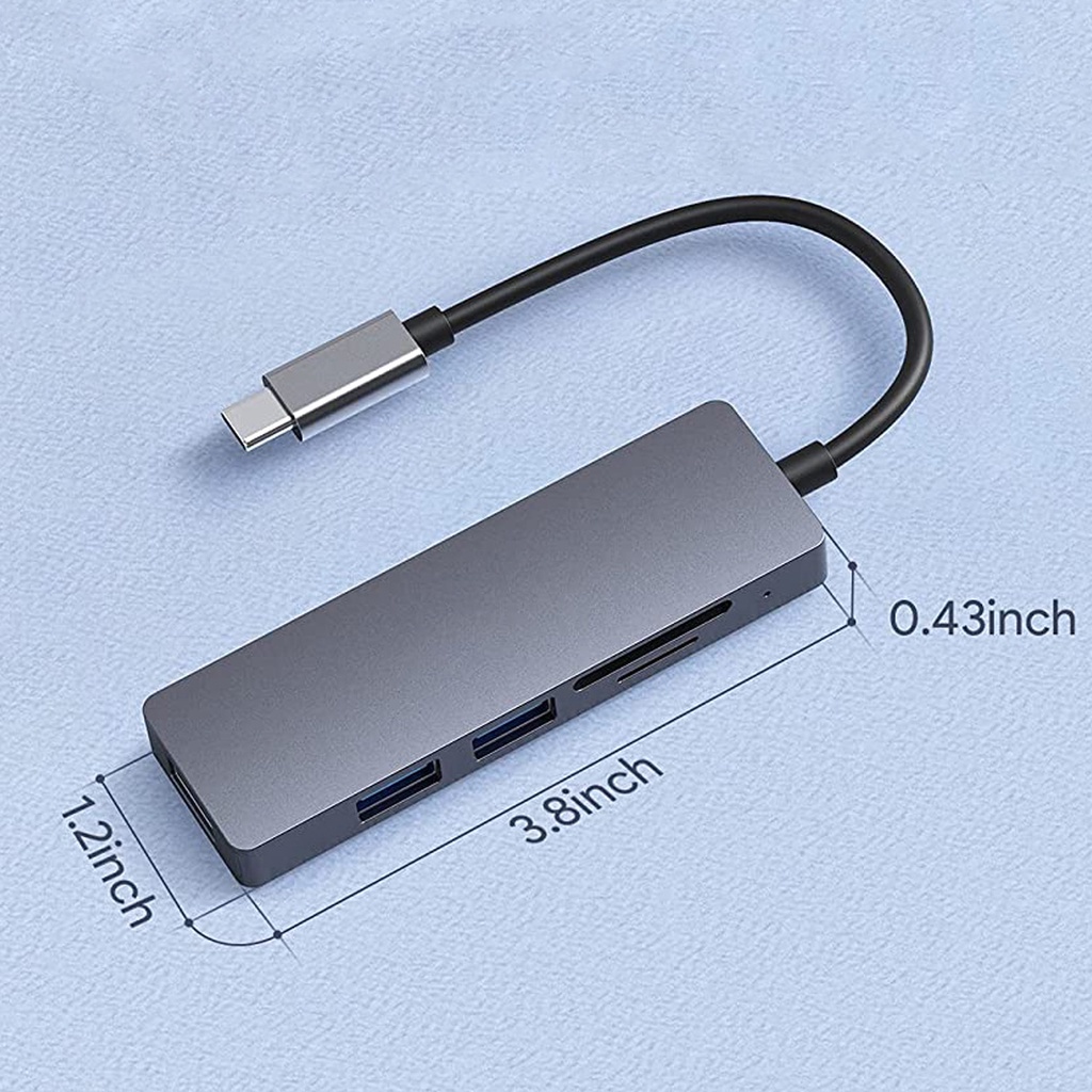 Đế Sạc 5 Trong 1 USB c HUB Type-c Sang SD / TF USB3.0 USB2.0 Type c Đọc Thẻ Nhớ Cho Laptop / Điện Thoại / Máy Tính Bảng