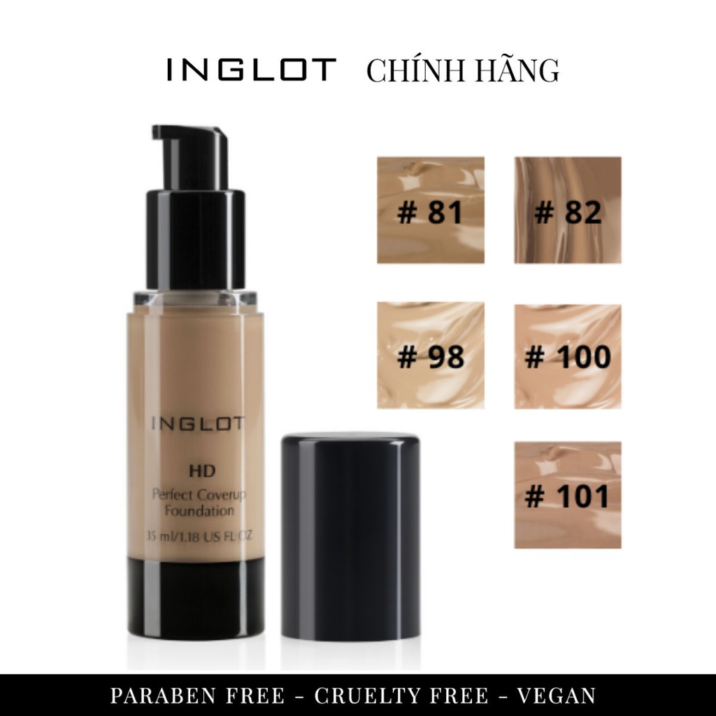 Kem nền che phủ hiệu ứng HD Perfect Coverup Foundation Inglot (35ml)