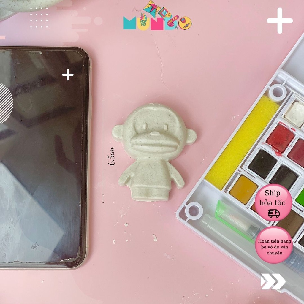 Tượng tô màu cao cấp chọn mẫu SIZE S NHÂN VẬT HOẠT HÌNH phong cách bánh kẹo, tượng thạch cao MUNDO