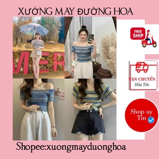 Áo len tăm trễ vai nhiều màu