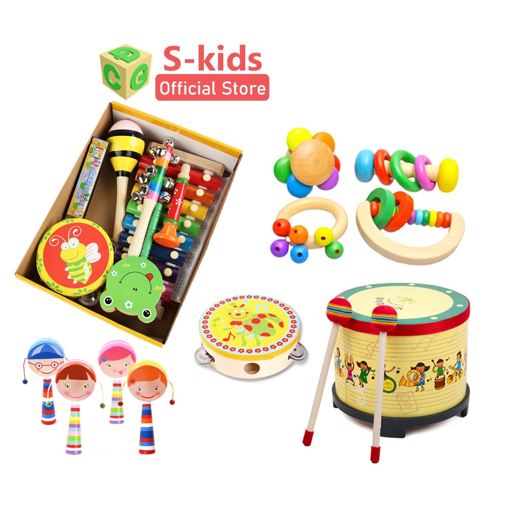 Đồ chơi trẻ em S-Kids, Set nhạc cụ bằng gỗ nhiều chi tiết. Quà tặng thôi nôi cho bé – S-Kids >>> top1shop >>> shopee.vn