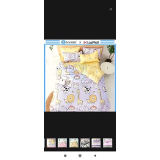 Bộ drap giường cotton poly hình động vật
