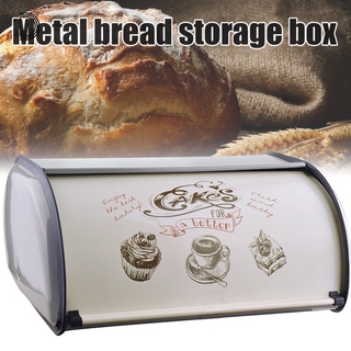 Hộp Đựng Bánh Mì Bằng Kim Loại Có Nắp Cuộn