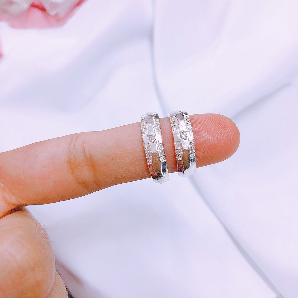 Nhẫn Đôi Bạc Thật JQN Chất Liệu Bạc Ta D14